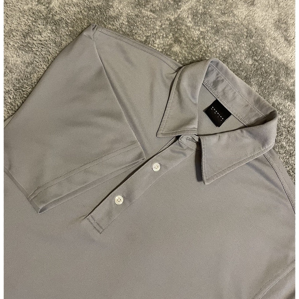Men's Large Dunning Golf Gray Polo Shirt 21"x31" (Back side 32")